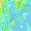 Mapa topográfico Pelham Bay Park, altitud, relieve