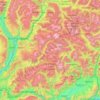 Mapa topográfico Dolomitas occidentales, altitud, relieve