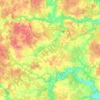 Mapa topográfico сельское поселение Деревня Асеньевское, altitud, relieve