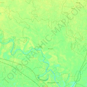 Mapa topográfico Minapur, altitud, relieve