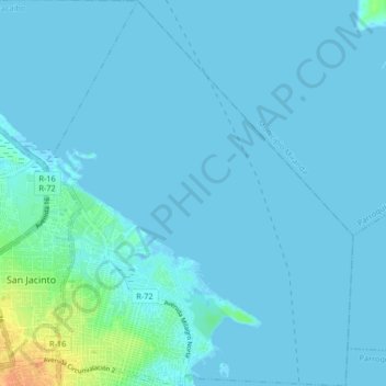Mapa topográfico Parroquia Coquivacoa, altitud, relieve