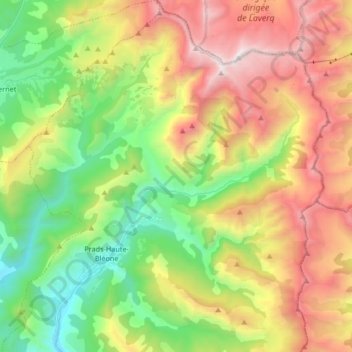 Mapa topográfico Prads, altitud, relieve