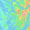 Mapa topográfico Bergen, altitud, relieve