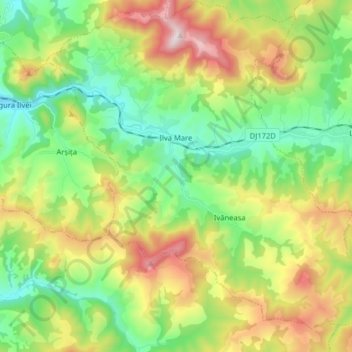 Mapa topográfico Ilva Mare, altitud, relieve