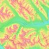 Mapa topográfico Cline River, altitud, relieve
