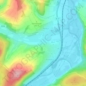 Mapa topográfico 36251, altitud, relieve