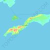 Mapa topográfico Isla Cébaco, altitud, relieve