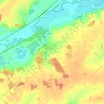 Mapa topográfico Flixton, altitud, relieve