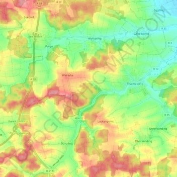 Mapa topográfico 93107, altitud, relieve