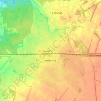 Mapa topográfico Хреновое, altitud, relieve