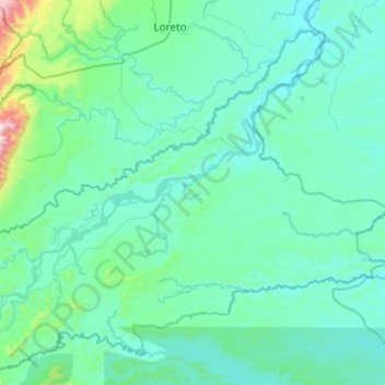 Mapa topográfico Chonta Punta, altitud, relieve