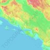 Mapa topográfico Grad Dubrovnik, altitud, relieve