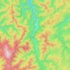 Mapa topográfico 白川村, altitud, relieve