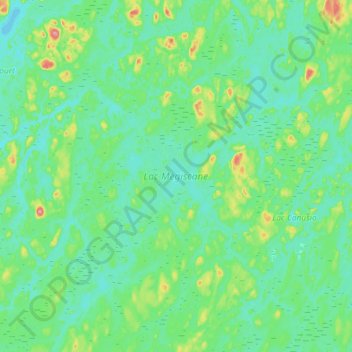 Mapa topográfico Lac Mègiscane, altitud, relieve