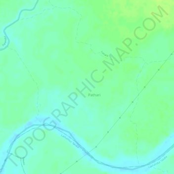 Mapa topográfico Pathari, altitud, relieve