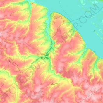 Mapa topográfico Сундырь, altitud, relieve