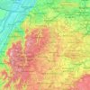 Mapa topográfico Region Nordschwarzwald, altitud, relieve