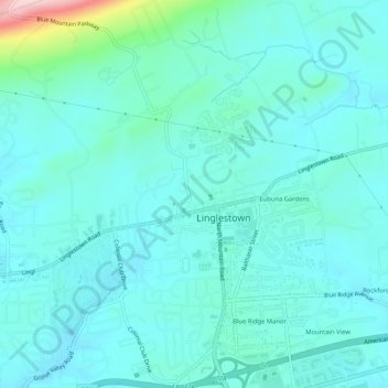 Mapa topográfico Linglestown, altitud, relieve