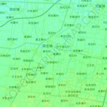 Mapa topográfico 梁庄镇, altitud, relieve