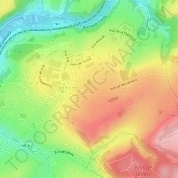 Mapa topográfico 4801, altitud, relieve