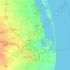 Mapa topográfico Condado de Cameron, altitud, relieve