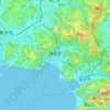 Mapa topográfico Kamakura, altitud, relieve