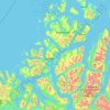 Mapa topográfico Tromsø, altitud, relieve