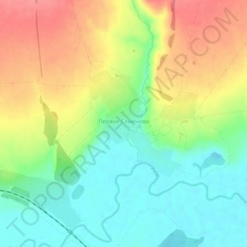 Mapa topográfico Первое Семёново, altitud, relieve