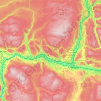 Mapa topográfico Area J (Copper Desert Country), altitud, relieve