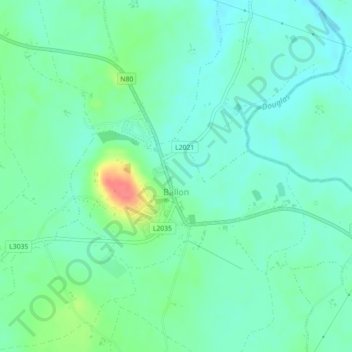 Mapa topográfico Ballon, altitud, relieve