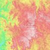 Mapa topográfico Plateau de Millevaches, altitud, relieve