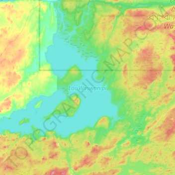 Mapa topográfico Lac Waswanipi, altitud, relieve