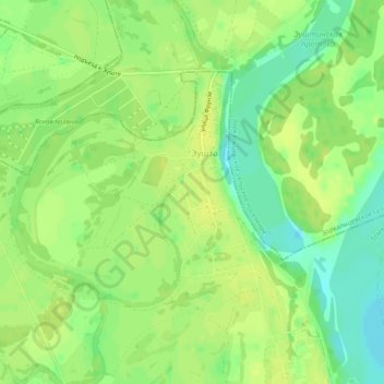Mapa topográfico Эушта, altitud, relieve