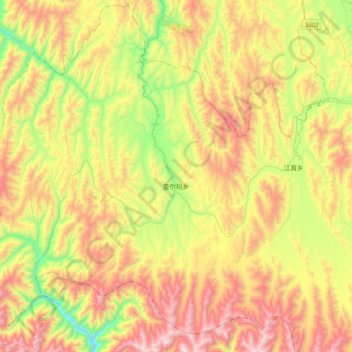 Mapa topográfico 查尔玛乡, altitud, relieve