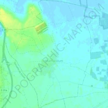 Mapa topográfico Vilamacolum, altitud, relieve