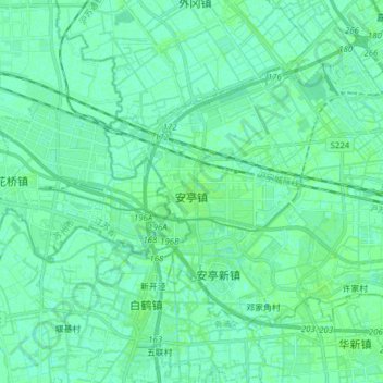 Mapa topográfico 安亭镇, altitud, relieve
