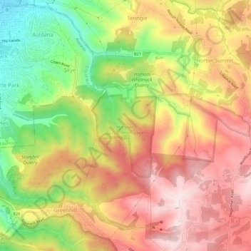 Mapa topográfico Horsnell Gully, altitud, relieve