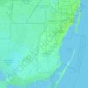 Mapa topográfico Condado de Miami-Dade, altitud, relieve