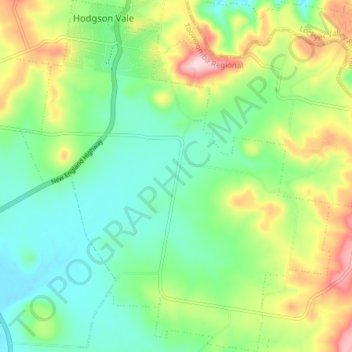 Mapa topográfico Hodgson Vale, altitud, relieve