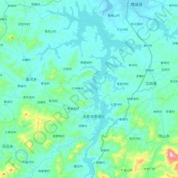 Mapa topográfico 鲇鱼山水库, altitud, relieve