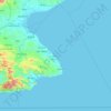 Mapa topográfico Los Santos, altitud, relieve