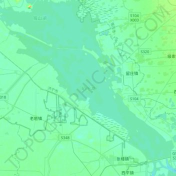 Mapa topográfico 昭阳湖, altitud, relieve