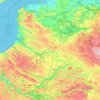 Mapa topográfico Alta Francia, altitud, relieve