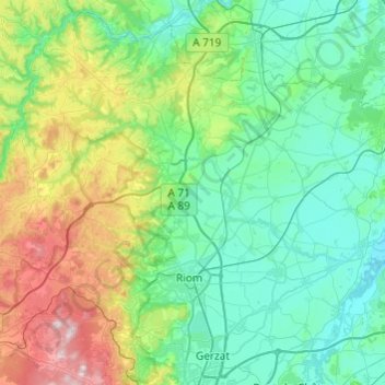 Mapa topográfico La Morge, altitud, relieve