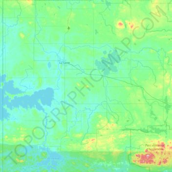 Mapa topográfico Abitibi-Ouest, altitud, relieve