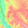 Mapa topográfico Adams County, altitud, relieve