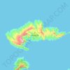 Mapa topográfico Hiva Oa, altitud, relieve