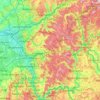 Mapa topográfico Spessart, altitud, relieve