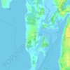 Mapa topográfico Overton, altitud, relieve
