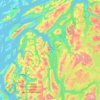 Mapa topográfico Vefsn, altitud, relieve
